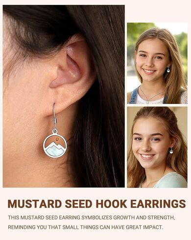 Silver/Gold Mustard Seed Dangle Earrings Love Moving Mountains-Inspirational Christian Christmas Gifts for Women Her in Saudi Arabia