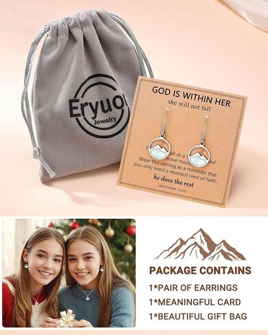 Silver/Gold Mustard Seed Dangle Earrings Love Moving Mountains-Inspirational Christian Christmas Gifts for Women Her in Saudi Arabia