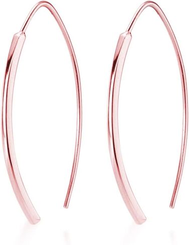 Sluynz Solid 925 Sterling Silver Bar أقراط للنساء المراهقات تتدلى أقراط الأسلاك الأسلاك الأقراط in Kuwait