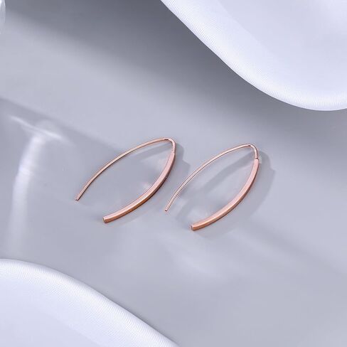 Sluynz Solid 925 Sterling Silver Bar أقراط للنساء المراهقات تتدلى أقراط الأسلاك الأسلاك الأقراط in Kuwait