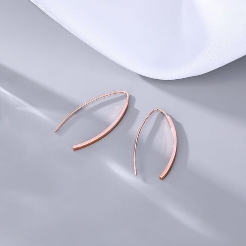 Sluynz Solid 925 Sterling Silver Bar أقراط للنساء المراهقات تتدلى أقراط الأسلاك الأسلاك الأقراط in Kuwait