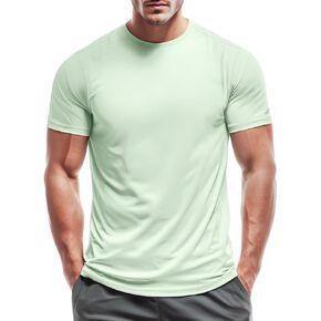 Zengjo Mens Athletic Shirts Moisture-Wicking Quick Dry Workout Tees Lightweight Crewneck T-Shirts for Running Gym Casual Work