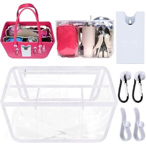6 PCS Beach Beac Bag Organizer Assories for Bogg Bag x Bag Bagge Storage Bag Bag Bag Bag مع حامل الهاتف و Carabiner Key حامل لتنظيم وتقسيم مساحة (مجموعة منظمات بيضاء)