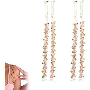 Flower Bra Straps 2 Pairs of Bra Straps Decorative Flower Lace Strap Floral Bra Straps for Wome Removable Invisible Floral Bra Straps for Bras Tops and Dress Straps