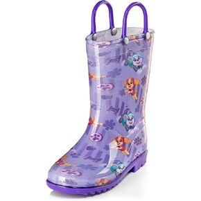 Nickelodeon Paw Patrol Girls' Waterproof PVC Rain Boots with Easy-On Handles – Toddler & Little Kid Sizes