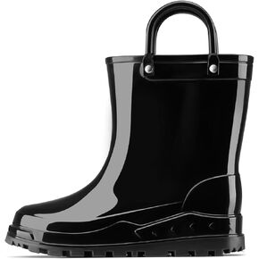 HISEA Toddler Kids Rain Boots for Boys Girls, Waterproof Rubber Boots with Easy-On Handles, Seamless Soft PVC Rainboots Lightweight Mud Shoes for Water Beach Outdoor Playing (Toddler/Little Kid/Big Kid)