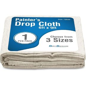 Dirt Defense Canvas Drop Clit Clit Cott Tarp Tarp Large Canvas for Art Supplies ، وقطعة قماش إسقاط لمستلزمات الطلاء/قماش القماش وغطاء الأثاث من الطلاء (حزمة 9ftx12ft من 1) in Kuwait
