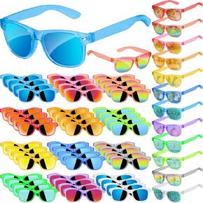 60 PCS Kids شفافين نظارة شمسية ، الأطفال النيون Neon Sunglasses حفلة مع حماية UV400 للبنين الفتيات 3-8 ، Goody Bag Hight