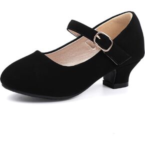 PANDANINJIA Molly Girls Dress Shoes Mary Jane Heels Flower Wedding Party Back to School Pump Shoes for Toddler Little Kid in Saudi Arabia
