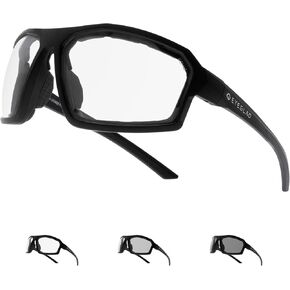 REV Z87+ Powersports Motorcycle Riding Goggles High Impact Photochromic UV400 Eclipse Shift Sports Wrap Sunglasses Safety Glasses for Men & Women