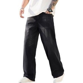Men's Baggy Jeans Y2K Vintage Wide Leg Denim Pants Hip Hop Extra Loose Skater Jeans Streetwear in Kuwait