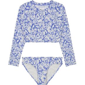 Billabong Girls' Two-Piece Rashguard Swimsuit Set, UPF 50+ Sun Protection, Quick-Dry Bathing Suit