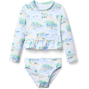 Janie and Jack Girls' Scenic Rashguard Two-Piece Suit (Toddler/Little Big Kid)