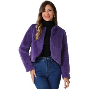 Allegra K Formal Bolero Shrug for Women's Cropped Faux Fur Jacket for Wedding Dresses
