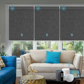 SmartWings Motorized Smart Blinds with Remote, Custom Automatic 100% Blackout Roller Shade Compatible with Alexa/Homekit/Google, Electric Smart Blinds for Indoor Windows, Multi-Color Samples