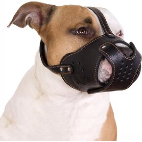 collardirect dog muzzle pitbull amstaff basket geneine geather sustudershire terrier (pink)
