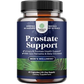 Herbal Saw Palmetto Male Supplement - Potent Pygeum and Saw Palmetto Extract with Beta Sitosterol & Green Tea Supplements for Adult Males for Urinary Tract Support & Frequent Urination - 60 Capsules