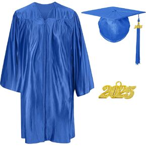 Shiny Preschool Kindergarten Graduation Cap Gown Set for Kids With 2025 2026 Tassels Charms