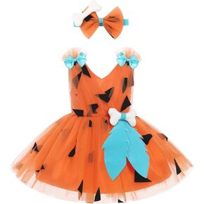 IMEKIS Toddler Girls Tulle Dress Headband Strawberry Cow Tutu Birthday Party Outfit Cake Smash Photo Shoot 1-6T in Kuwait