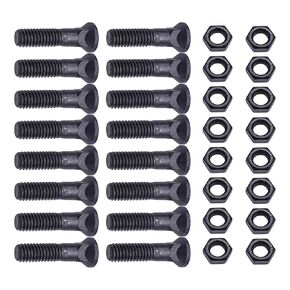 16 PCS Blades Cutting Edge Plow Bolts & Nuts 5/8"-11 x 2-1/4", Heavy Duty Skid Steer Cutting Edge Bolts with Nuts for Graders Snow Plow Loaders