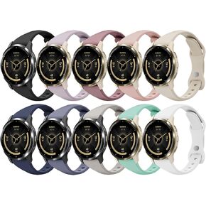 نطاقات الساعات السيليكون النحيفة 18 ملم متوافقة مع Garmin Venu 3S/Venu 2S/Vivoactive 4S/Vivomove 3S/Forerunner 255s/Forerunner 265s ، حزام رياضة رفيع للنساء للنساء (10 حزمة)