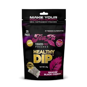 TeaZa Herbal Energy Pouches Tobacco Alternative Nicotine Free Dip, Smokeless Alternative Snuff and Healthy Dip Pouches, Cool Mint Chill (4 Pack) Tobacco Free Chew Premium Crisp Minty Flavor