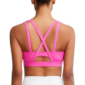 RUNNING GIRL Sports Bras for Women High Support, Criss-Cross Back Strappy Sports Bras for Women with Molded Cups