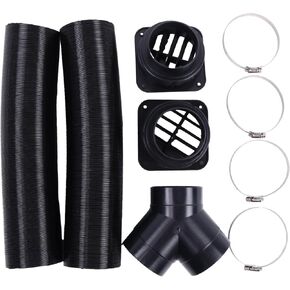 ZTUOAUMA 75mm Parking Heater Air Duct Vent Kit Hoses Clamps Y-Branch Connector Air Vent Outlets 102114340000 292100010025 Compatible with Eberspacher Webasto Air Diesel Parking Heaters
