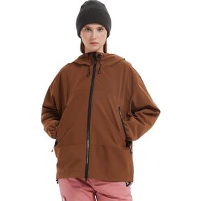 BGX Bluemagic Spring Women's Softshell Jacket with Hood Fleece Lined Warm Lightweight Waterproof Insulated Windbreaker