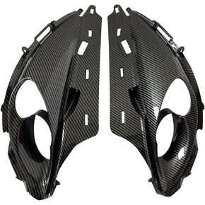 ألياف الكربون تبدو غلاف القناة الهوائية تغطية الطرن متوافق مع سوزوكي GSXR1300 Hayabusa 2008-2020 ، Black ، RTF34F