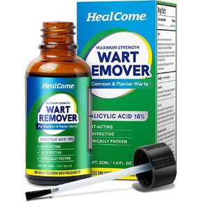 Wart Remover Maximum Strength: 18% Salicylic Acid Fast Acting Wart Remover - Effective and Painless Wart Removal for Plantar Common Flat Warts - Safe for Adults and Kids