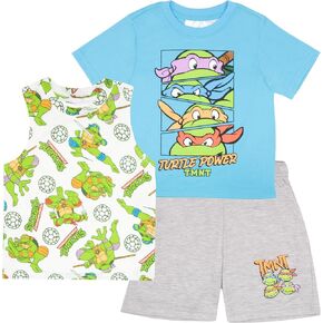 Nickelodeon Teenage Mutant Ninja Turtles Boys 3-Piece Set - Short Sleeve T-Shirt, Tank Top, & Shorts 3-Pack Bundle for Boys