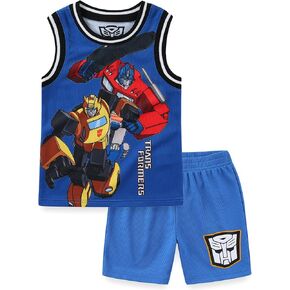 Transformers Boys Jersey Tank Top Shirt and Mesh Short Set for Big Kids