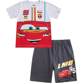 Disney Cars Lightning McQueen Boys Short Sleeve T-Shirt and Shorts 2 Piece Set for Toddlers to Big Kids in Saudi Arabia