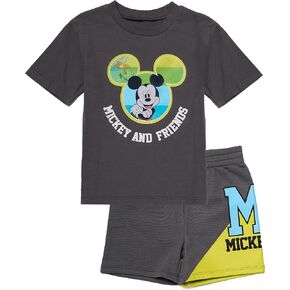 Disney Boys T-shirt and Shorts Outfit Set – Holographic T-Shirt & Matching Shorts Set, Mickey Mouse & Toy Story