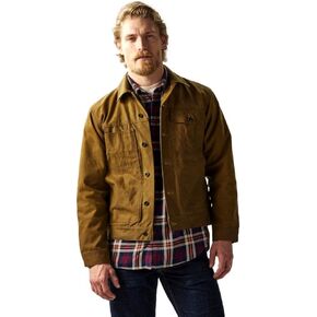 C. C. Filson Company Men's Tin Cloth Short Lined Cruiser Jacket, Dark Tan (US, Alpha, XX-Large, Regular, Regular, Dark Tan)