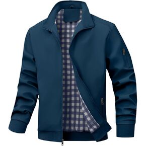 Men's Bomber Jacket Lightweight Casual Windbreaker Jackets Zip Up Coat