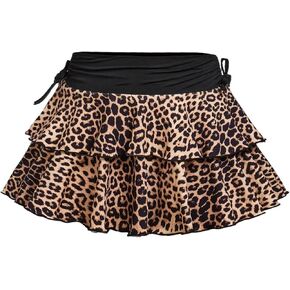 SOLY HUX Girl's Summer Mini Skirts High Waisted Ruffle Layered Skirts Swing Flowy Skater Tennis Skirt