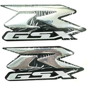 Silver 3D Logo Emblem Sticker Decal Polish Gloss Raise Up Compatible with Suzuki GSXR 600 750 1000 1300 Hayabusa