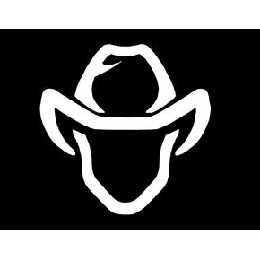 Cowboy with HAT Vinyl Sticker | 5" by 5" | White Vinyl