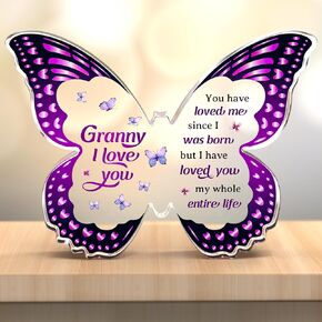 Mothers Day Gifts for Grandma - Grandma Gifts, Grandma Birthday Gift Ideas - Butterfly Acrylic Decorations - Valentines Christmas Gifts for Grandma from Grandkids