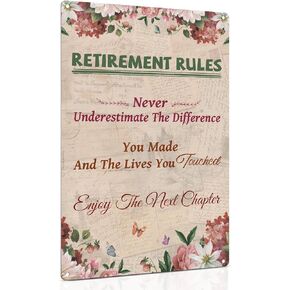 ALKB Retirement Gifts for Women/Men Patio Metal Signs 8 x 12 Inch - Warning Retired Person On Premises Sign - Vintage Yard Door Decor