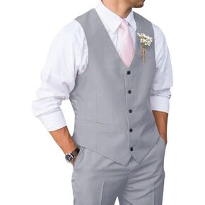Mens Suit 2 Piece Slim Fit Suit for Men Vest Pants Suit Set for Wedding Groom Formal Business in Kuwait