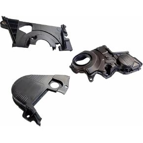 PartsFlow 3pcs Upper & Lower & Upper Rear Timing Belt Cover kit Compatible with 2001-2005 Honda Civic 1.7L l4 GAS 11840-PLM-000, 11821-PLM-000, 11811-PLC-000