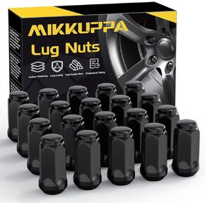 MIKKUPPA M14x1.5 Lug Nuts - Replacement for Chevy Silverado, Ford, GMC Aftermarket Wheel - 24pcs Chrome Seat Wide 23mm Closed End Bulge Acorn One-Piece Wheel Tire Lug Nut