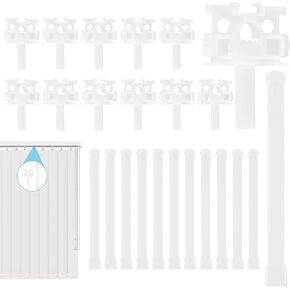 12pcs Vertical Blind Repair Carrier with Stem 12 Straps,Vertical Blinds Repair Kit White Blinds Replacement Parts Vertical Blind Curtain Accessories Universal