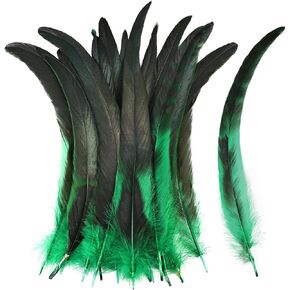 ريش ذيل الديك الطبيعي 10-12 بوصة 100pcs لعروض حفلات الزفاف DIY Halloween Party Hats (Aqua Blue)