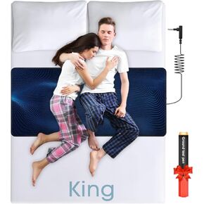 Grounding Mat for Bed King Size (27''x78') Earth Connected Grounding Bed Mat for Improve Sleep, Pain Relief & Energy Boost,Grounding pad for Bed Includes Cord (15ft), Test Pen & Manual (Black)
