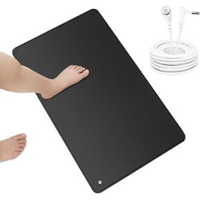 Grounding Mat 13 x 23.6, Conductive Grounding Mat for Bed, Earth Mat Grounding Pad with 15ft Grounding Cord, Universal Grounding Mat for Pain Relief, Inflammation, Balance