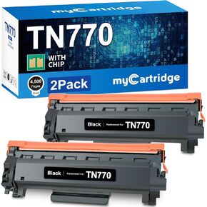 خرطوشة حبر متوافقة من myCartridge TN770 TN-770 لخرطوشة حبر Brother TN770 TN-770 لطابعة Brother MFC-l2750DW MFC-L2750DWXL HL-L2370DWXL HL-2370DW (2 أسود)